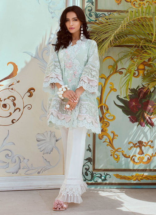 Picture of Pleated Tulle Raw Silk Bell Bottom