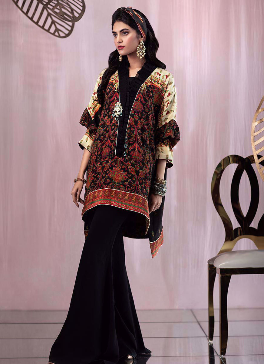 Black Crepe Bell Bottom