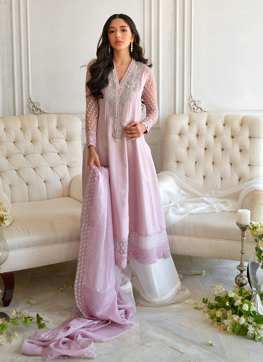 Clem Lilac Kalidaar And Dupatta