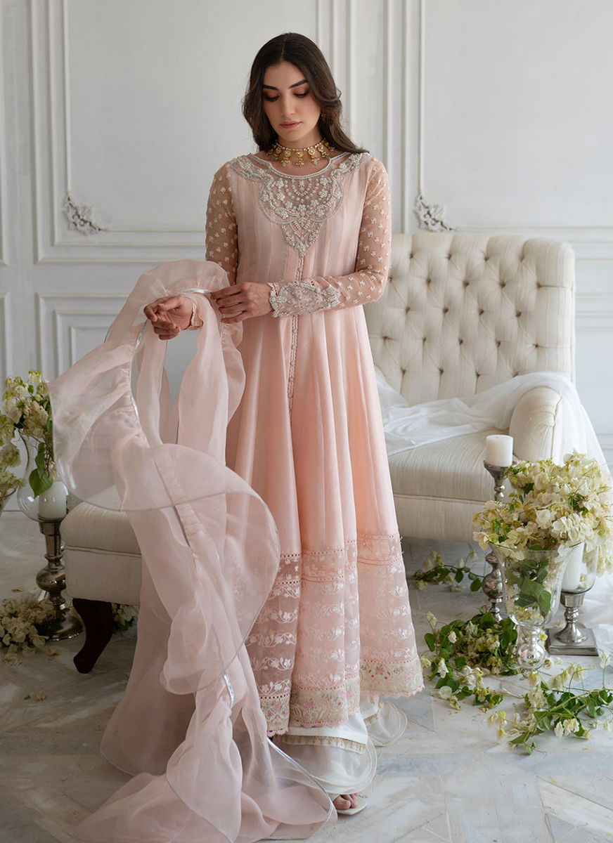 Lulu Peach Kalidaar And Dupatta
