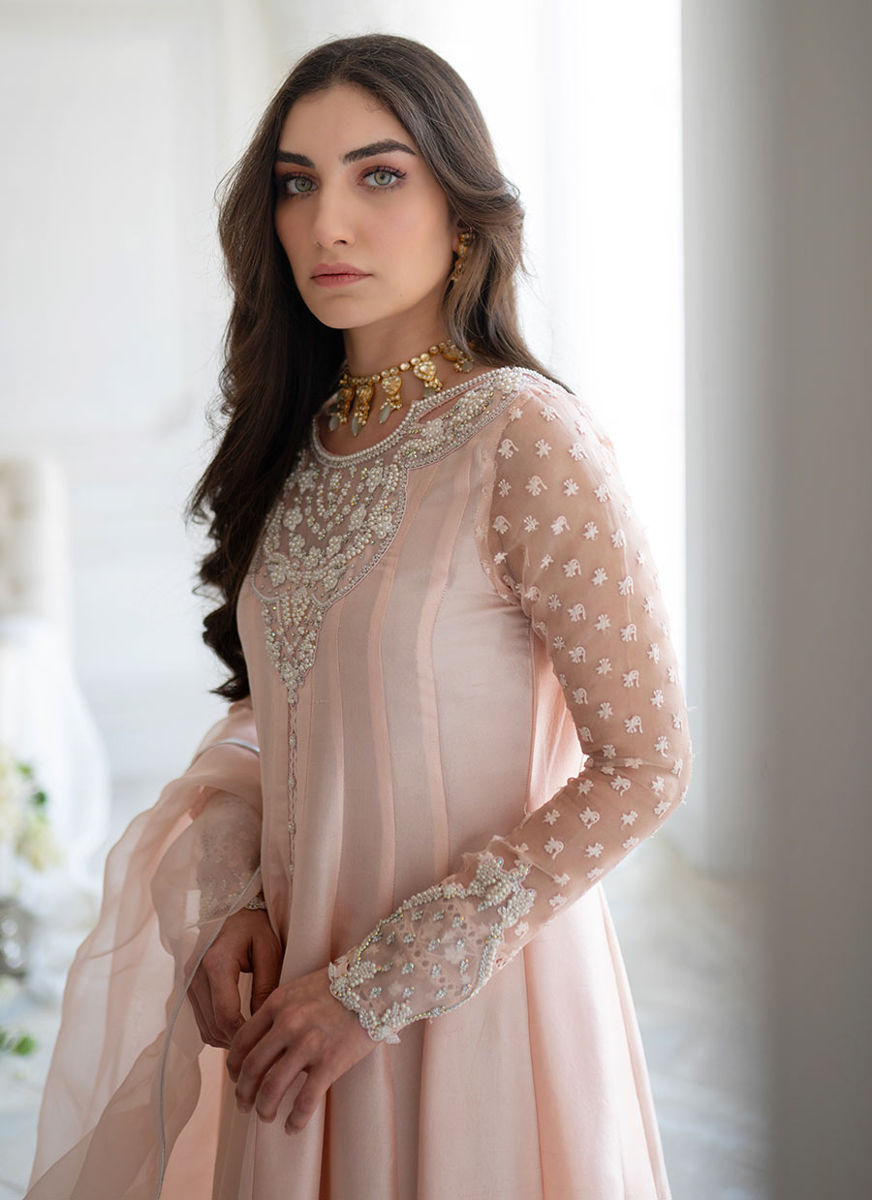 Lulu Peach Kalidaar And Dupatta