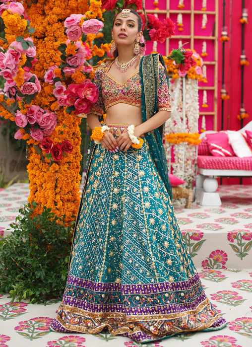 Picture of Jade Peacock Lengha Choli