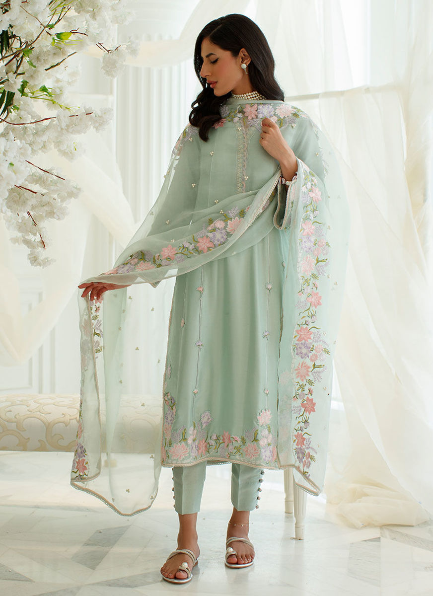 Menthe Shirt And Dupatta
