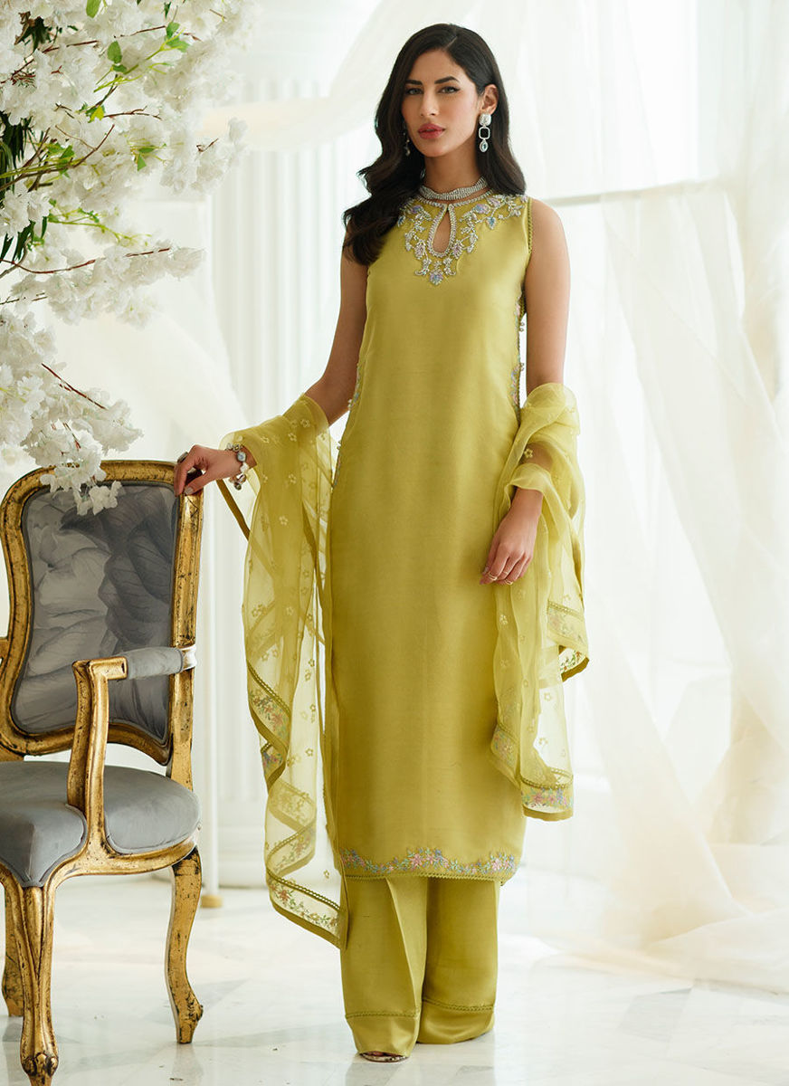 Vert Shirt And Dupatta