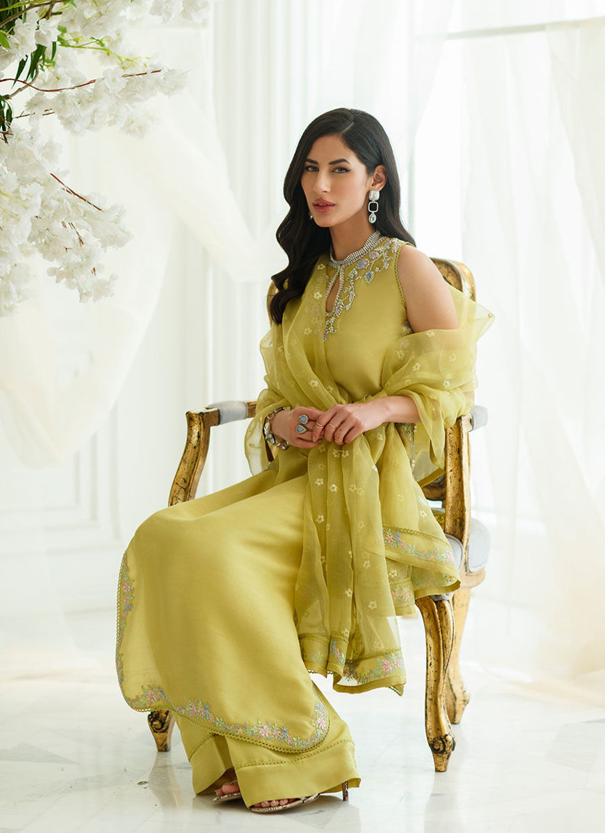 Vert Shirt And Dupatta