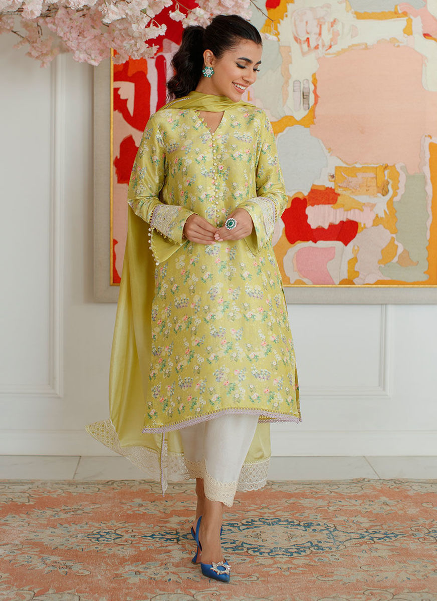 Eden Kiwi Shirt And Dupatta