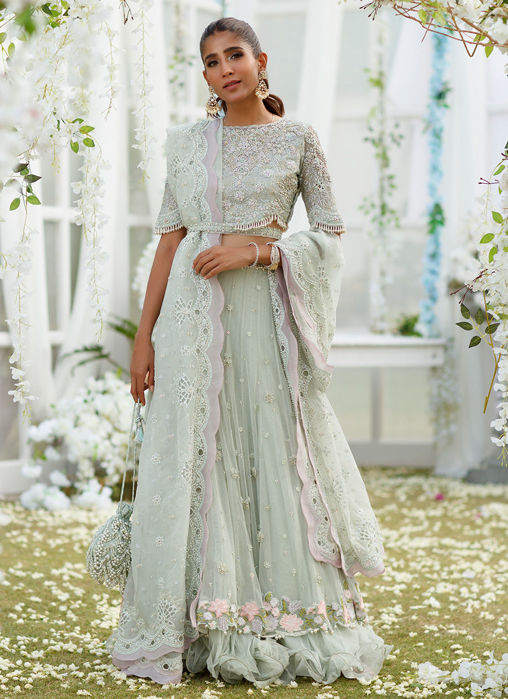 Picture of Fia Fresh Mint Cutwork Lengha Choli