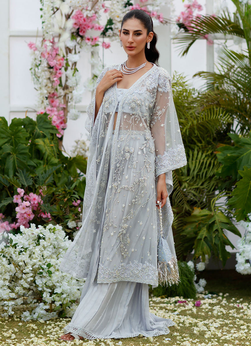 Claire Kaftan Cape In Wedgewood Blue