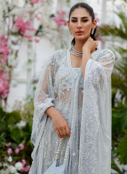 Claire Kaftan Cape In Wedgewood Blue