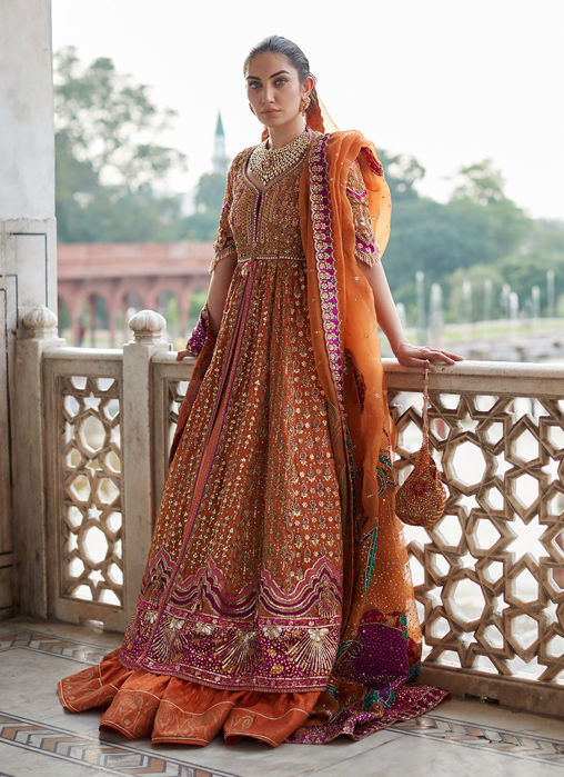 Picture of Imaan Mehndi Rust Kalidaar Bridal