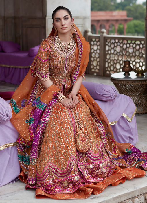 Imaan Mehndi Rust Kalidaar Bridal