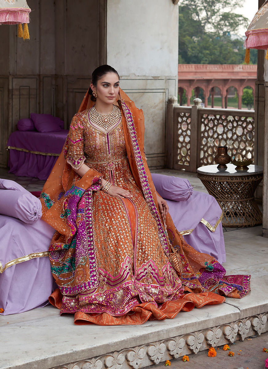 Imaan Mehndi Rust Kalidaar Bridal