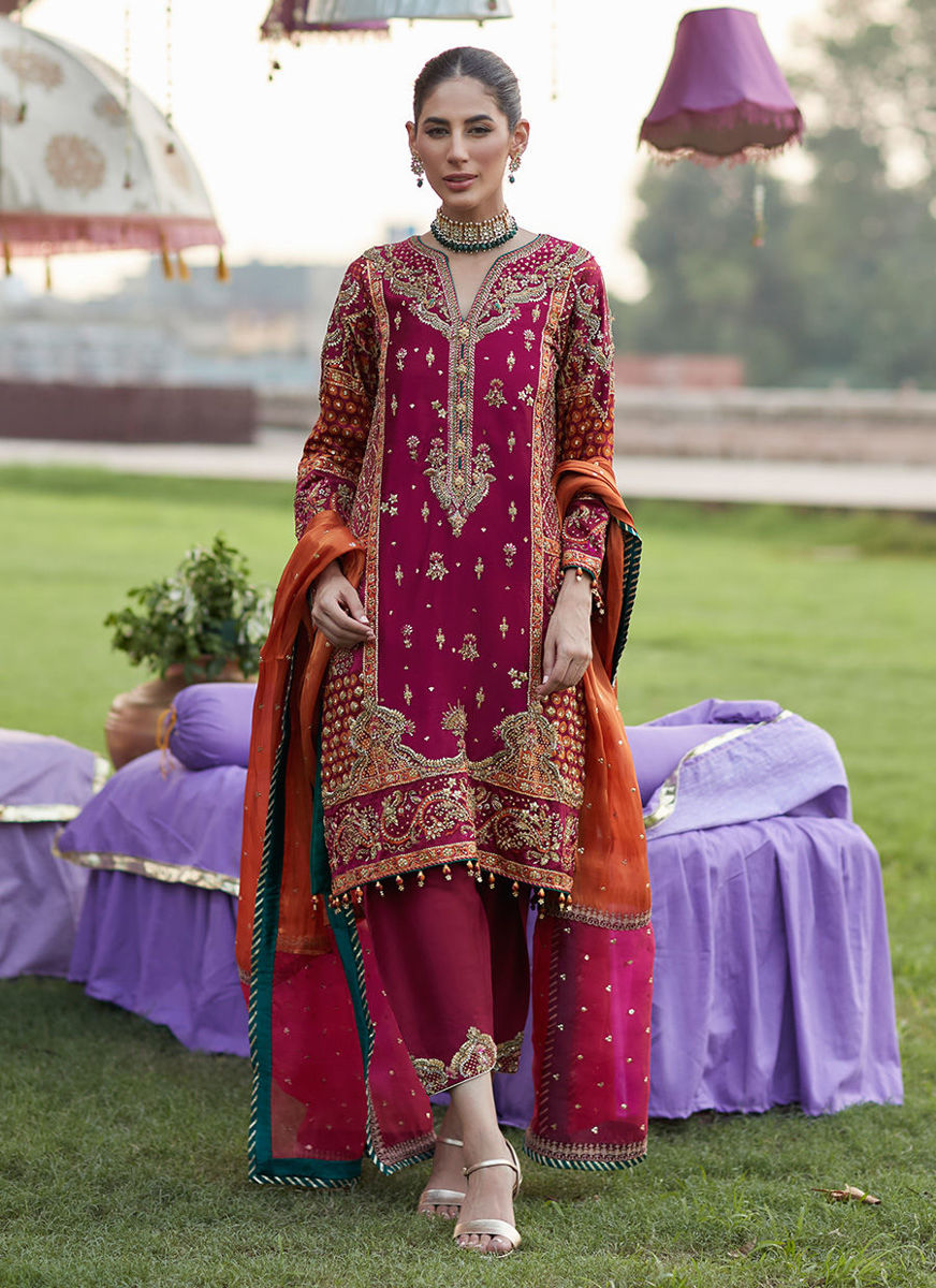 Fati Maroon Mehndi Bp Kurta