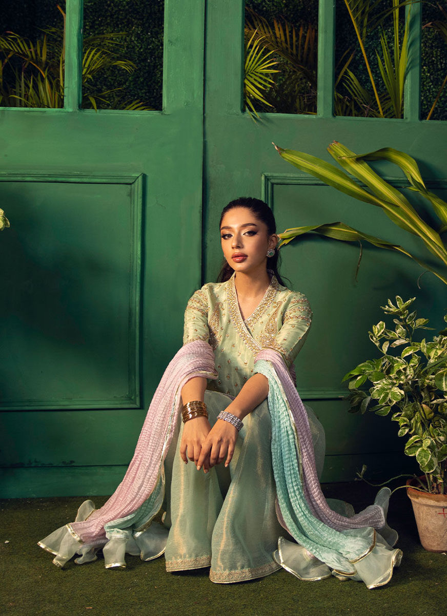 Dana Aqua Wrap With Dupatta