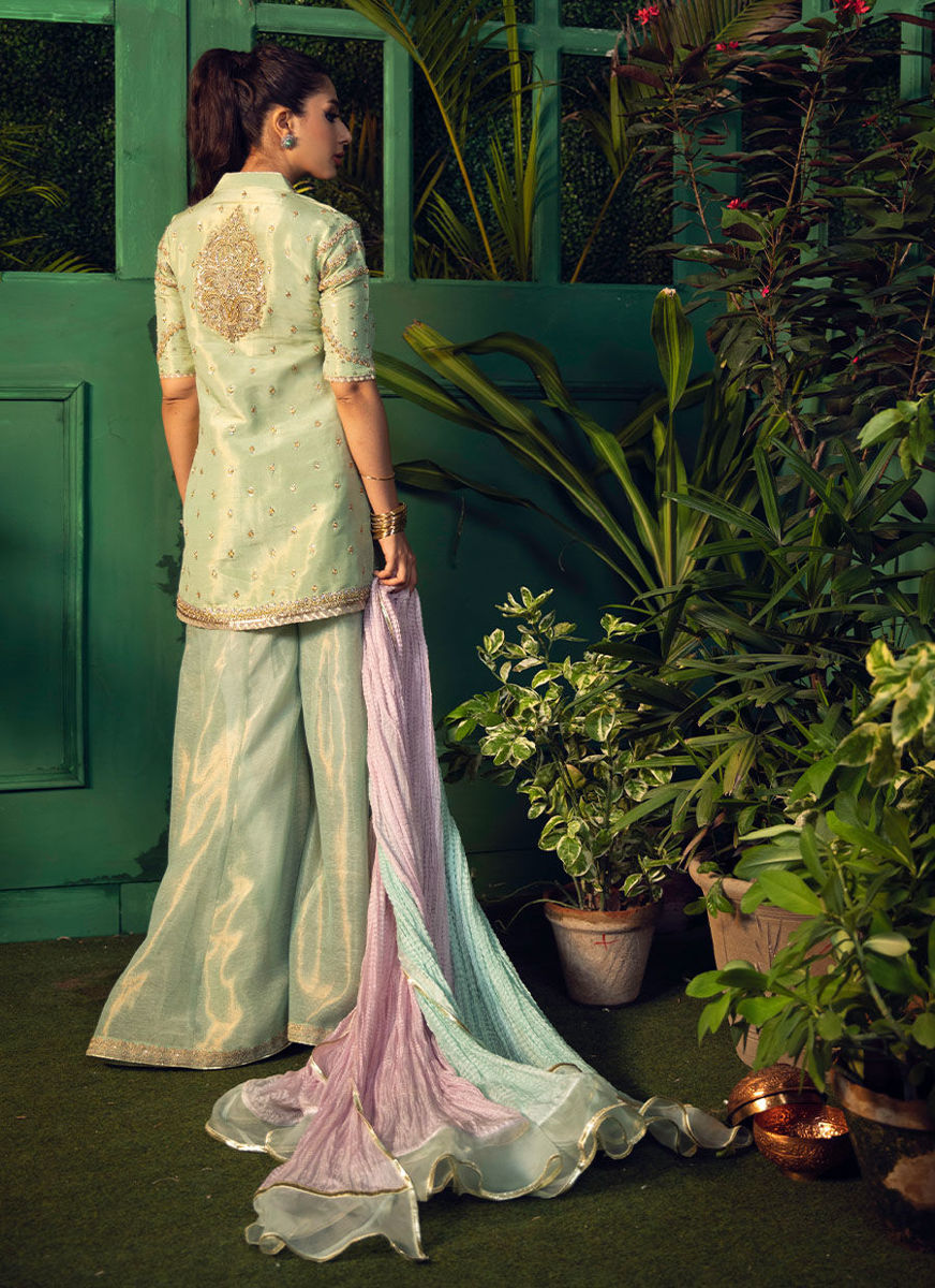 Dana Aqua Wrap With Dupatta