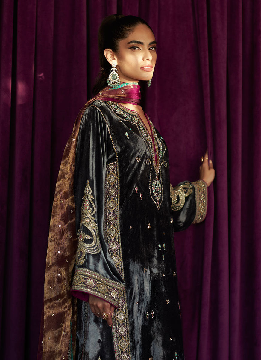 Salma Silver Shirt And Dupatta