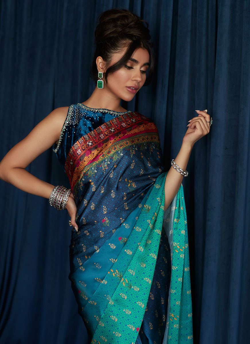 Julia Charmeuse Printed Saree