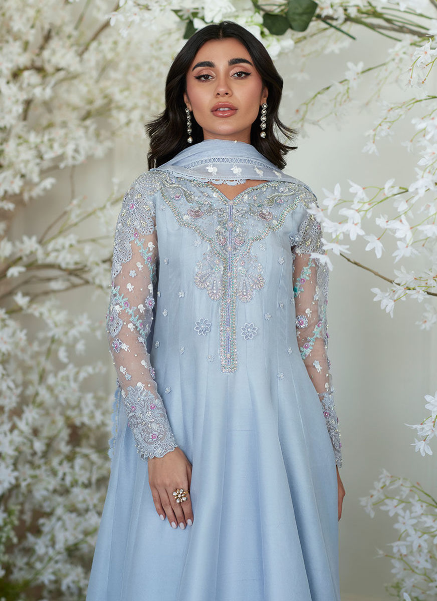 Genie Periwinkle Kalidaar And Dupatta