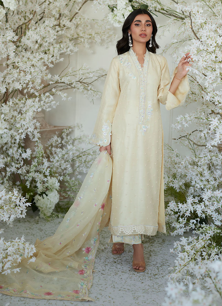 Soliel Lemon Shirt And Dupatta