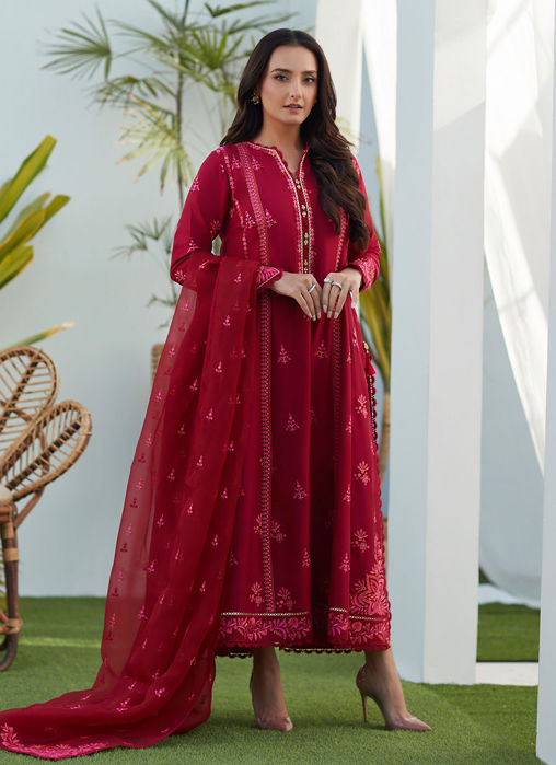 Picture of Dion Scarlett Paneled Shirt And Dupatta