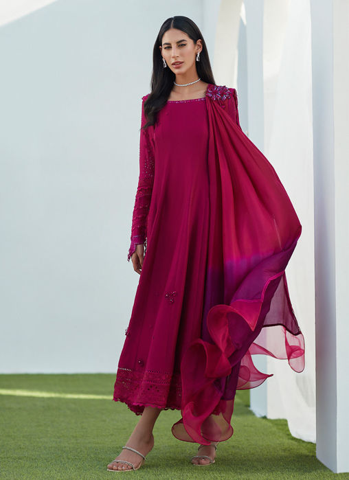 Picture of Viv Magenta Kalidaar With Draped Dupatta