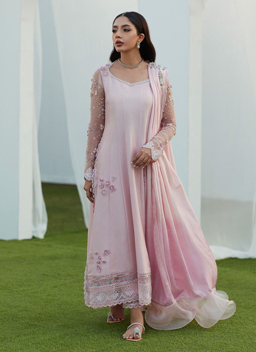 Pixie Pink Kalidaar And Draped Dupatta