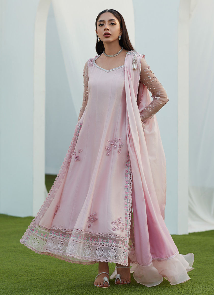 Pixie Pink Kalidaar And Draped Dupatta