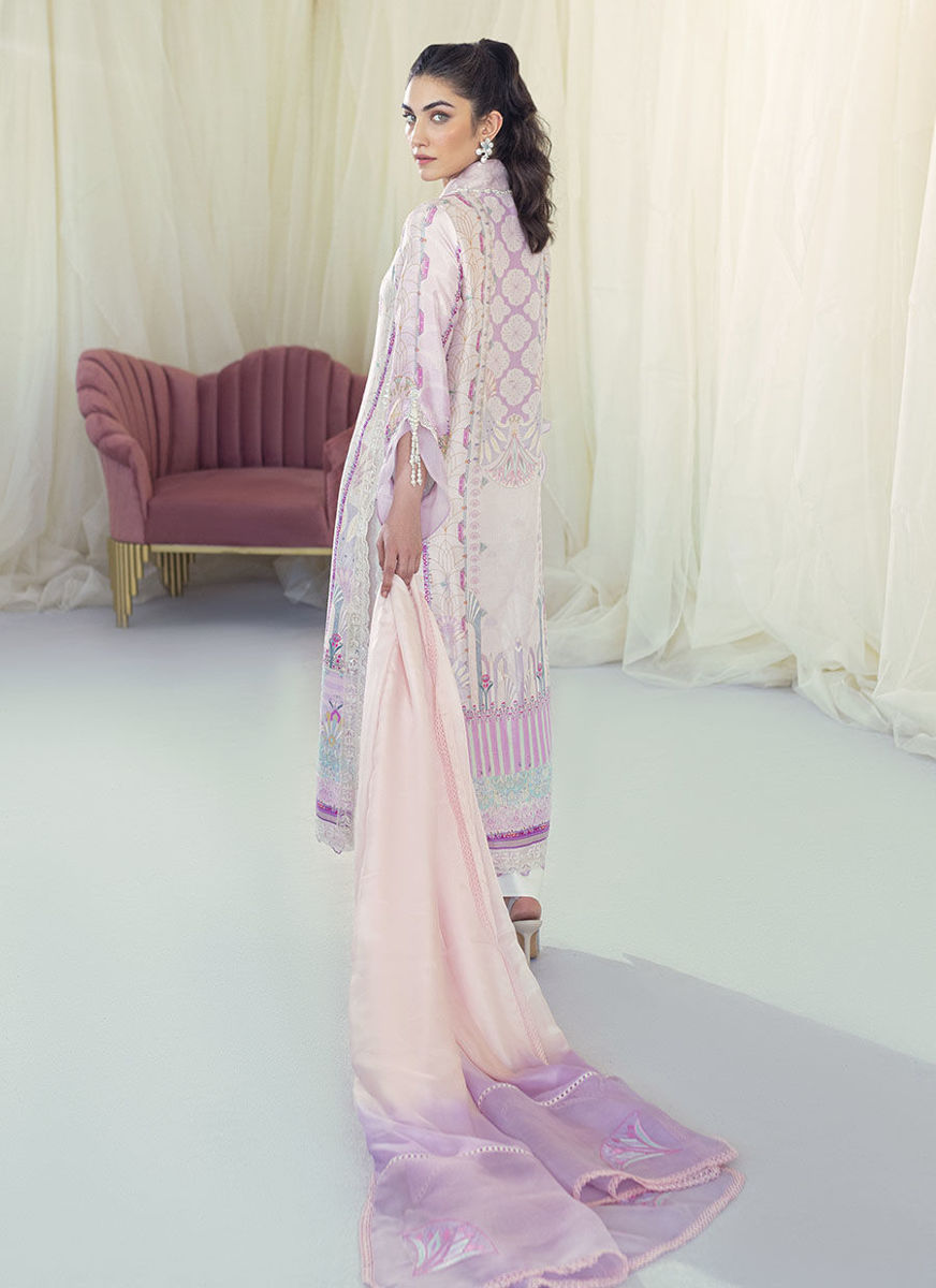 Maude Lavender Silk Shirt And Dupatta