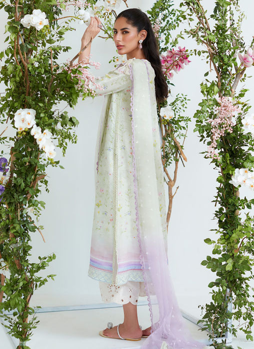 Grace Floral Shirt With Pre Draped Dupatta