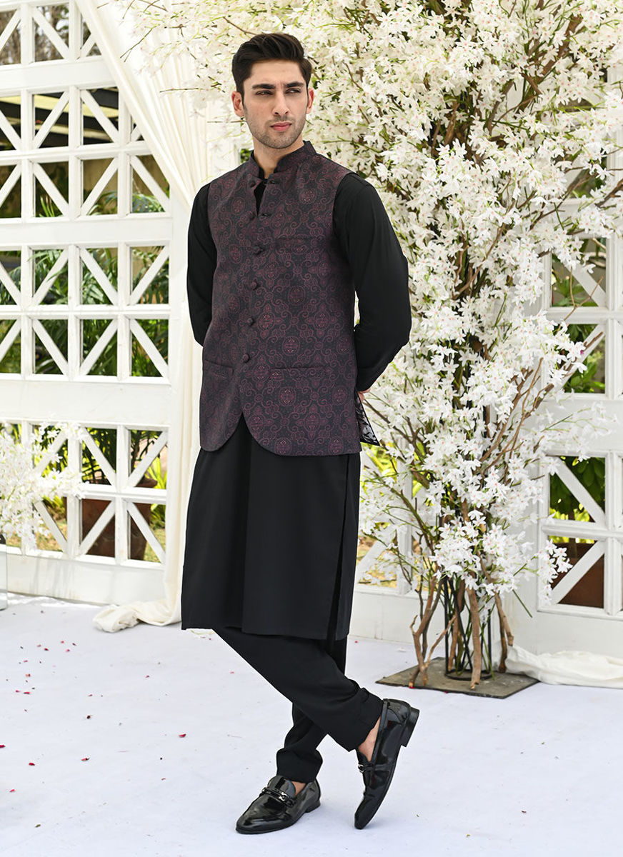 Leila Black Printed Waistcoat