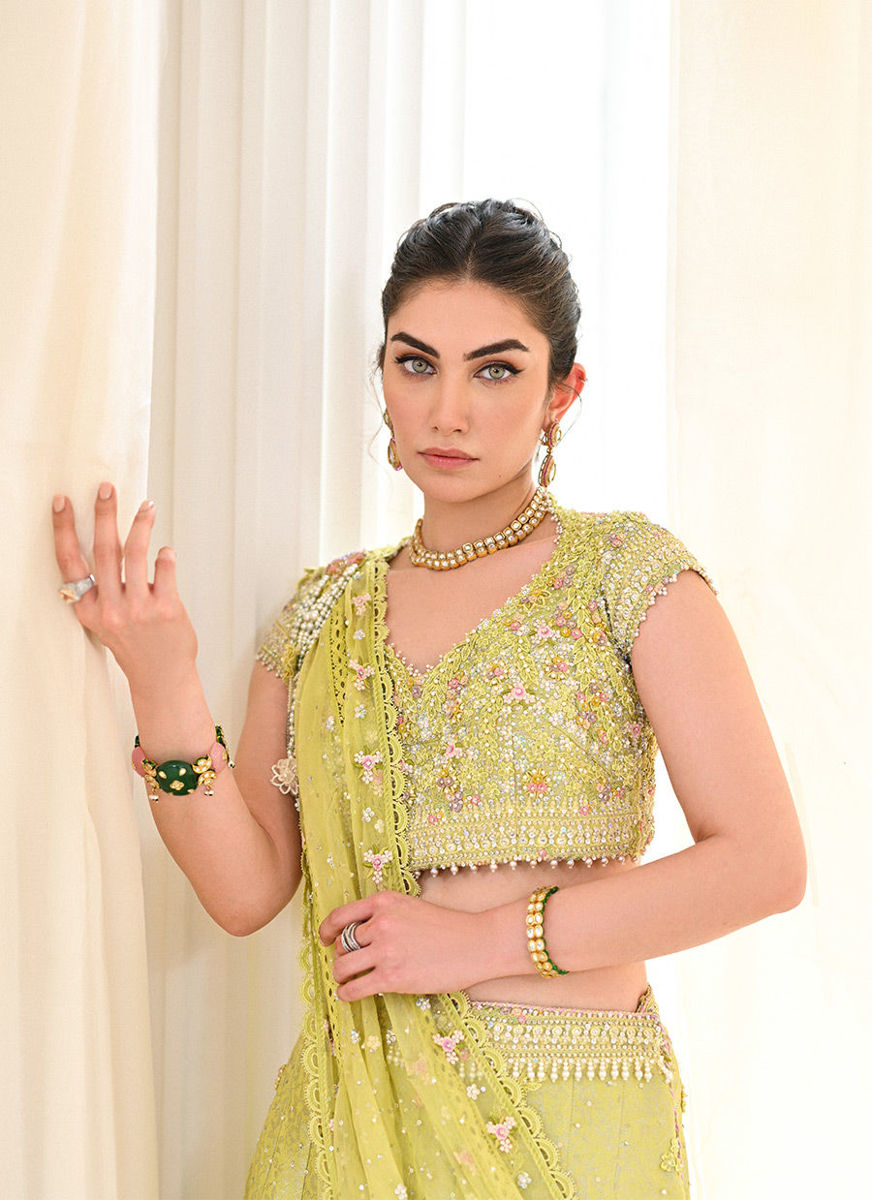 Kiki Kiwi Lengha Choli With Draped Dupatta