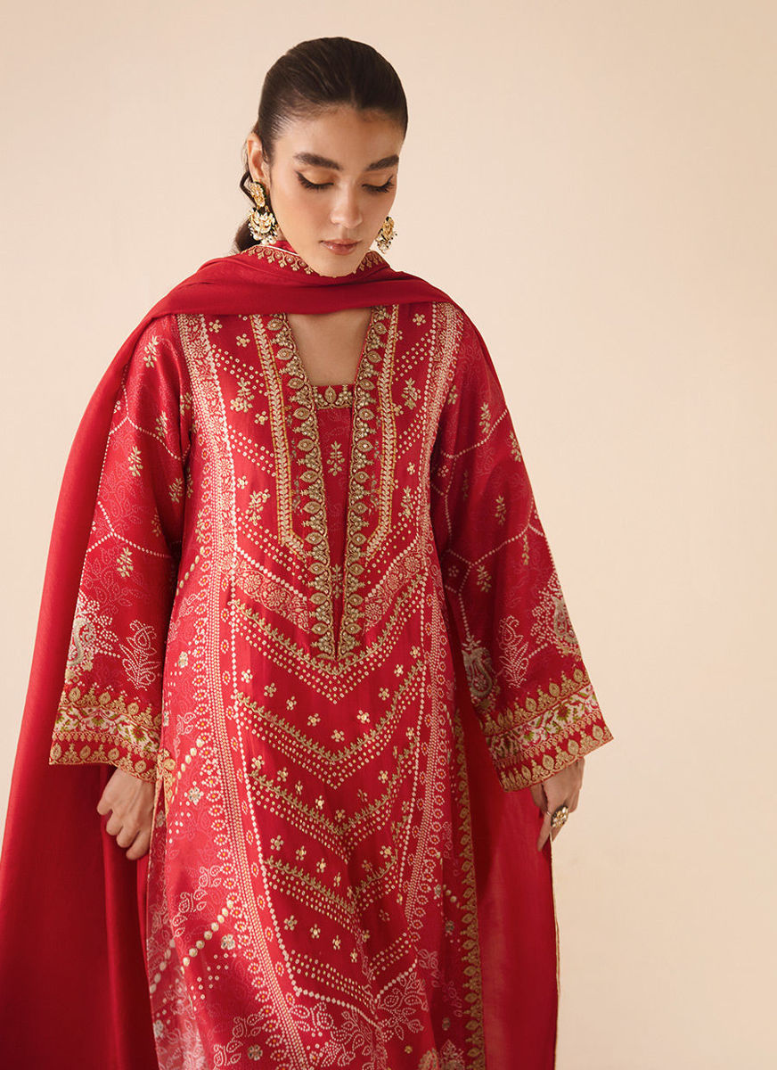 Aneeta Crimson Shirt And Dupatta
