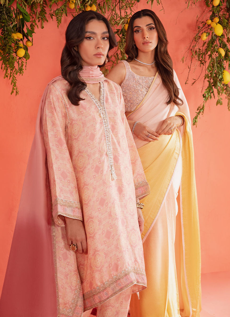 Mona Blush Shirt And Dupatta