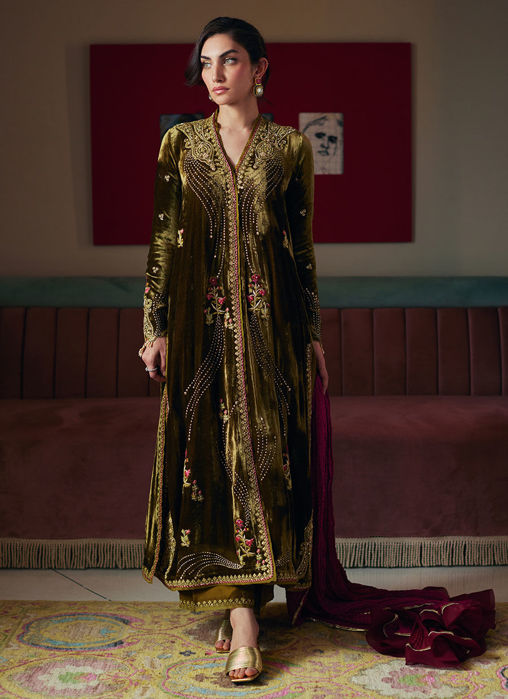 Picture of Shahd Olive Shirt And Dupatta