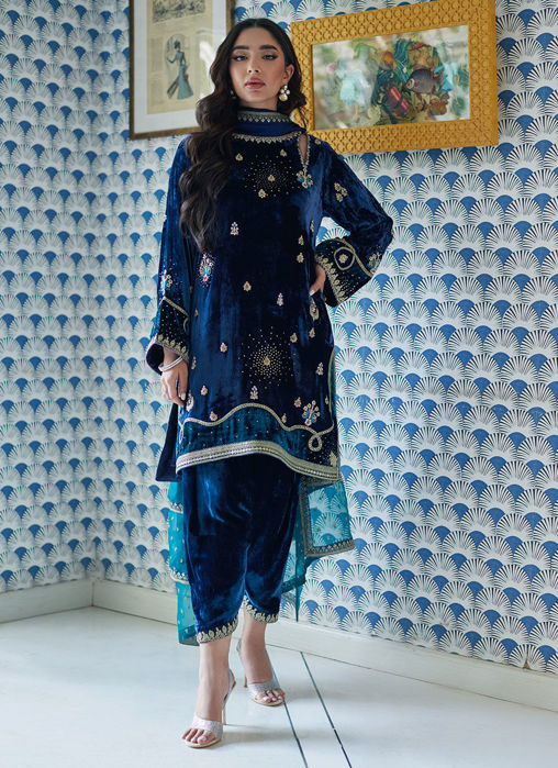 Picture of Lujain Navy Shirt And Dupatta