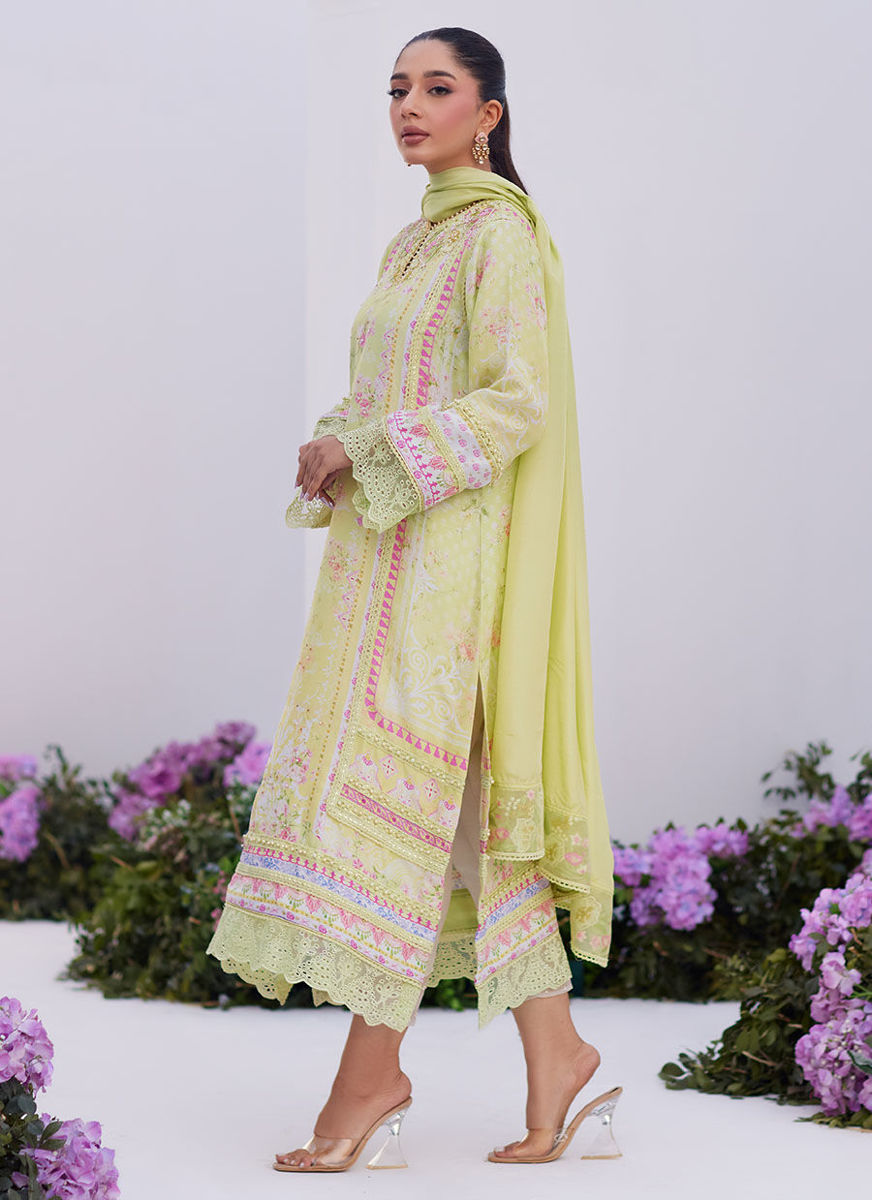 Kelly Lime Shirt And Dupatta