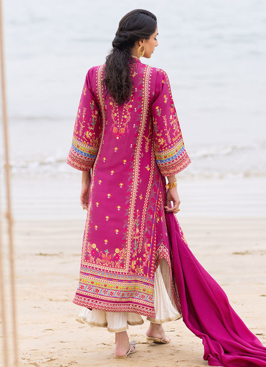 Aelia Magenta Kurta And Dupatta