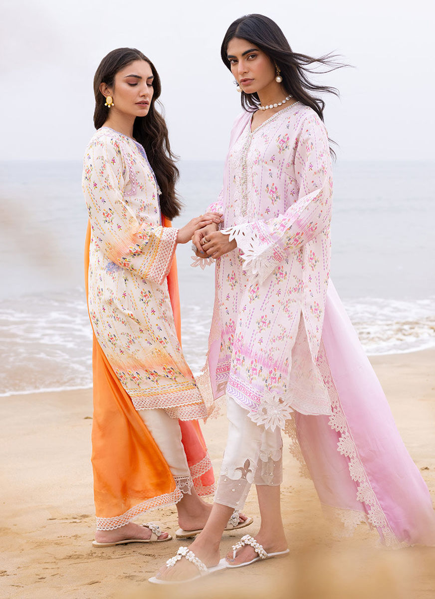 Lark Ivory Shirt And Dupatta