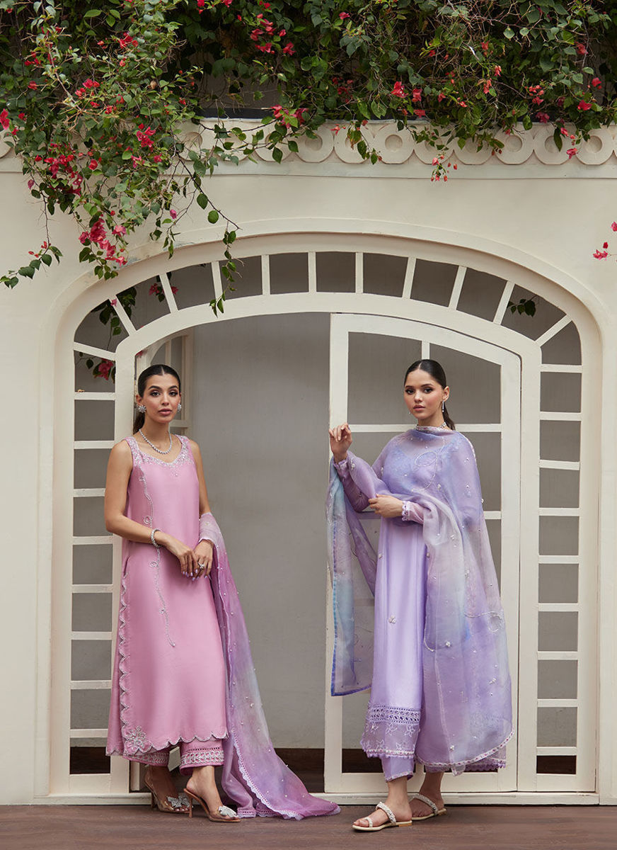 Spenny Embellished Raw Kalidaar With Printed Organza Dupatta