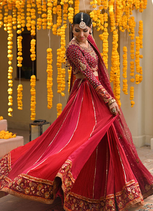 Lenora Deep Red Lehenga Choli