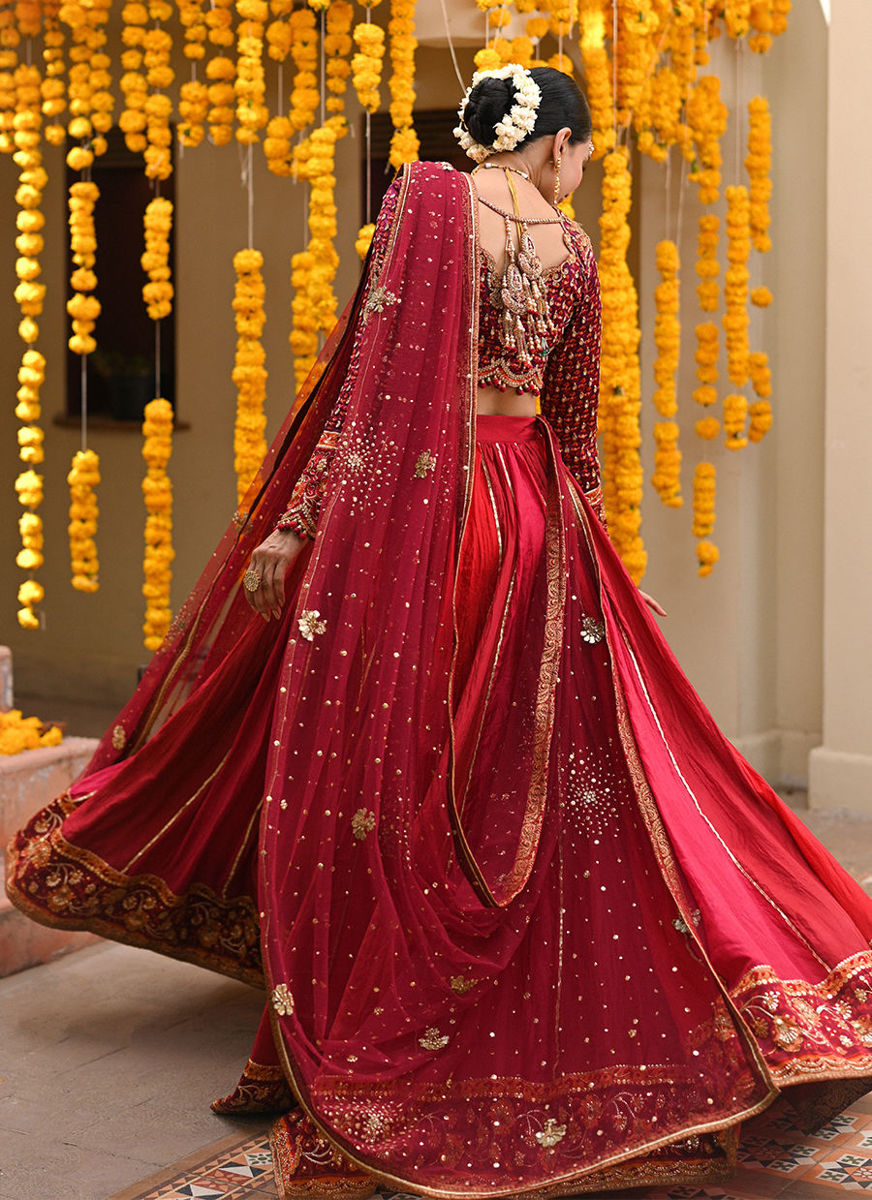 Lenora Deep Red Lehenga Choli