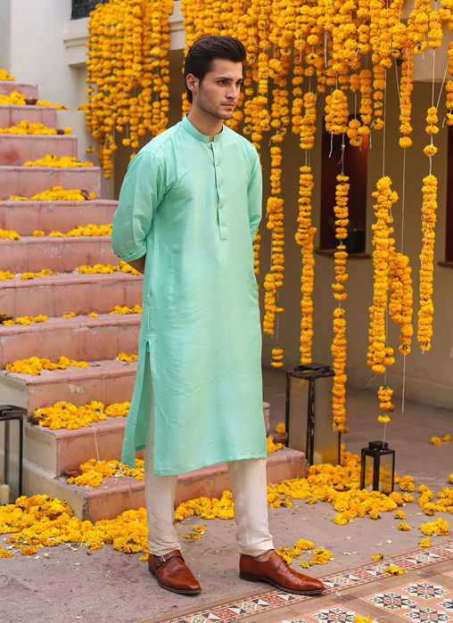 Logan Aqua Kurta For Men