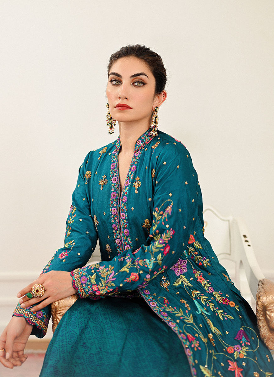 Elara Single Dhaagha Jacket With Block Printed Lehnga