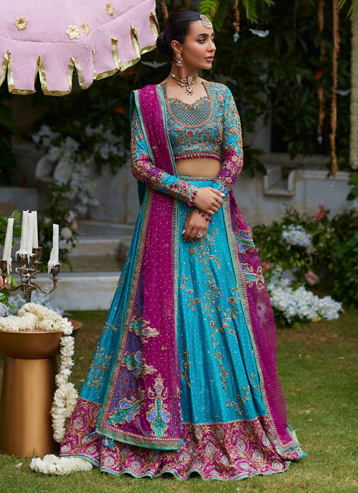 Picture of Nuresa Teal Lehenga Choli