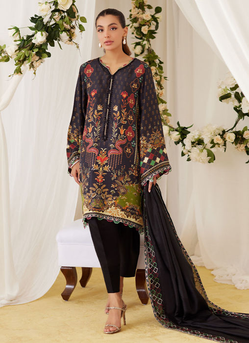 Picture of Maala Printed Raw Silk Shirt And Dupatta