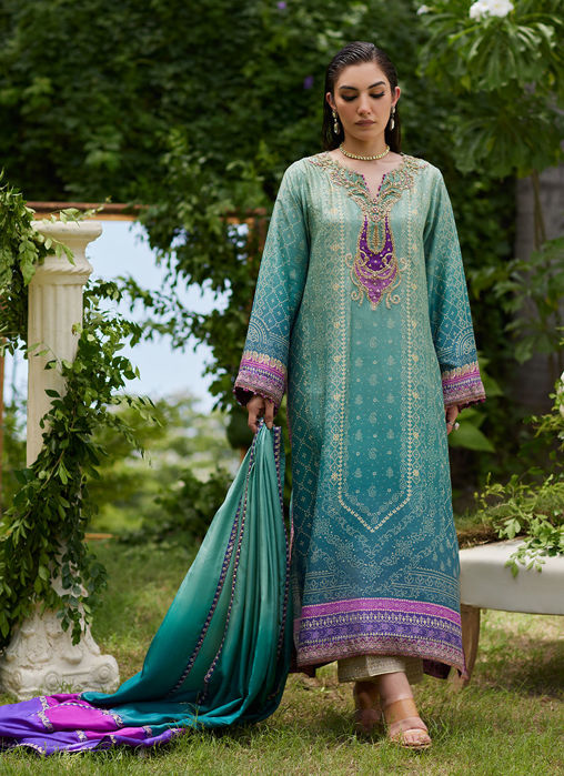 Picture of Leisha Teal Ombre Shirt And Dupatta