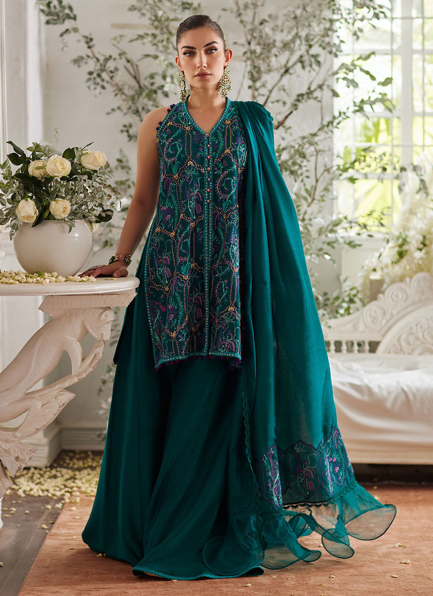 Ruya Emerald Shirt And Dupatta