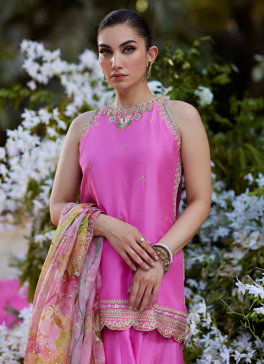 Nihal Rani Pink Shirt And Dupatta