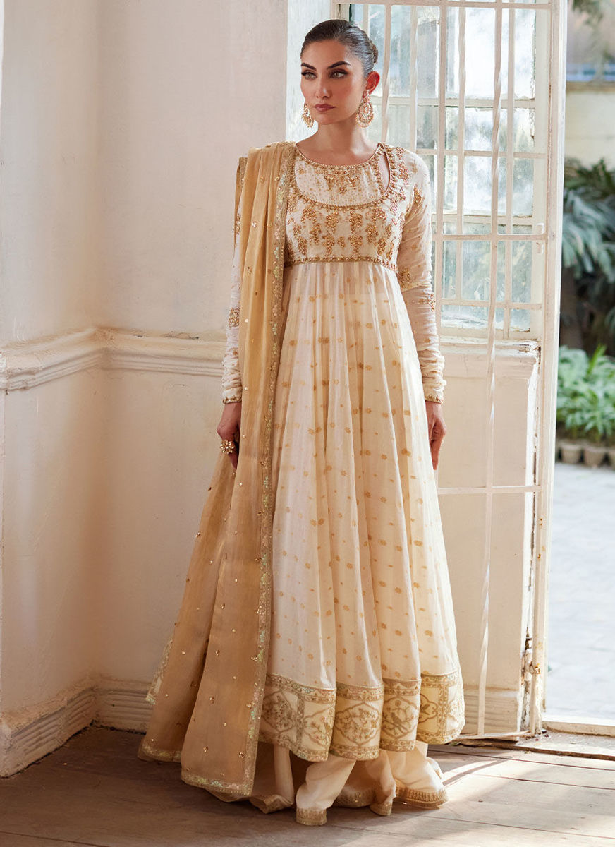 Simee Ivory Kalidaar And Dupatta