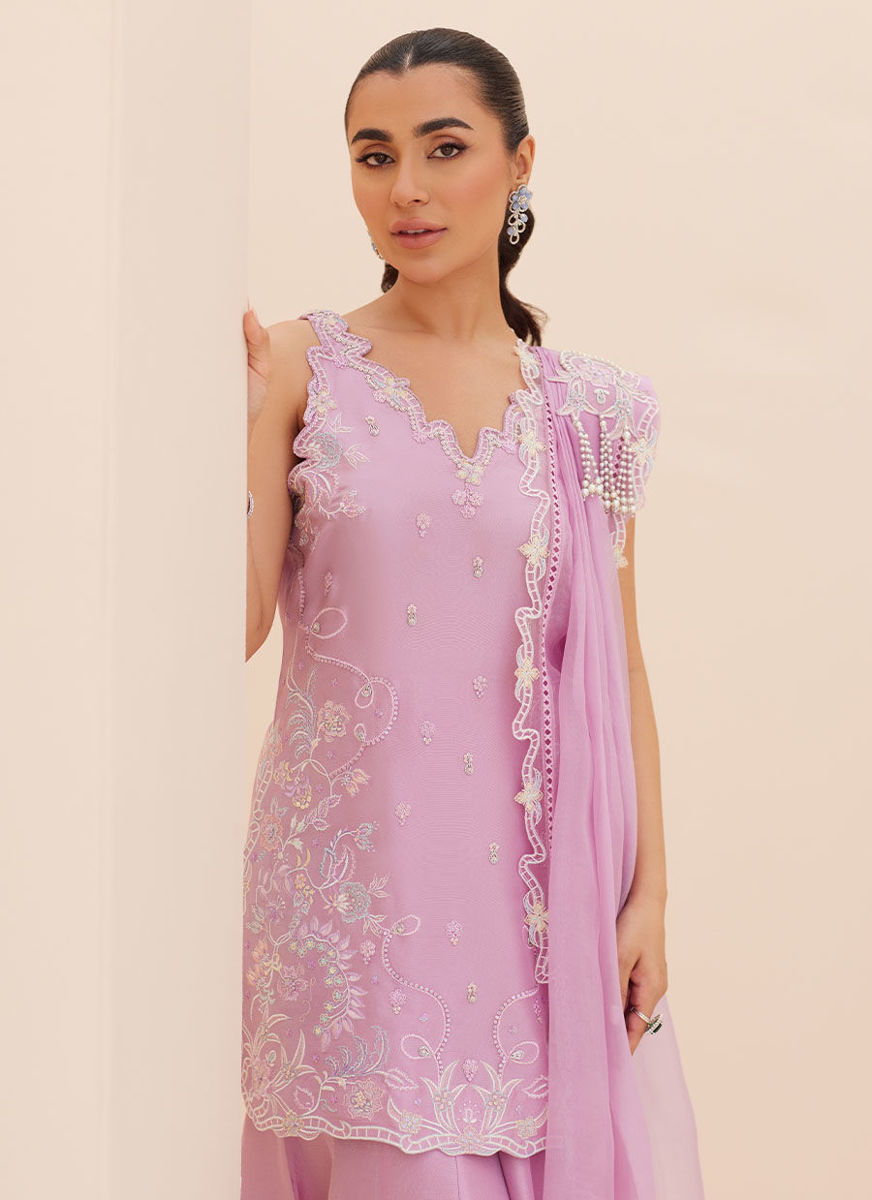 Lilliana Lilac Shirt And Dupatta